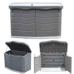 ショッピングダストbox 大型収納庫 437L ABS-400GY 142ｘ68ｘ88 収納BOXやダストボックス ゴミコンテナとしても 簡単組立 AL 個人宅配送不可 代引不可
