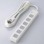 ELECOM T-T1C-3625WH 3pinタップ/ ホコリシャッター付/ 6個口/ 2.5m/ ホワイト