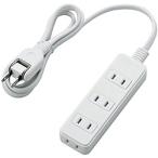 ELECOM T-ST02-22410WH ほこりシャッター付き電源タップ/ 4個口/ 1m/ ホワイト
