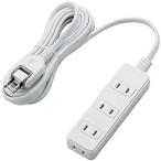 ELECOM T-ST02-22430WH ほこりシャッター付き電源タップ/ 4個口/ 3m/ ホワイト