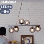 【特典付】ペンダントライト ガラス 丸 ダイニング 電球付き ハモサ ビアリッツ6 ペンダントランプ シルバー/グレー HERMOSA BIARRITZ 6 SILVER/GRAY GS-017SVGY