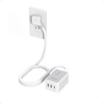 延長コード 2m 薄型 電源タップ usb コンセントタップ たこあしコンセント テーブルタップ TESSAN 3個AC 1個タイプC 2個タイプA 電源コード type-c