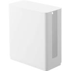 山崎実業(Yamazaki) 重ねられる スリム 蓋付き ルーター収納 ケース ホワイト 約W9.7XD20.2XH22.2cm スマート テレビ裏収納 スタッキング可 4913