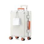 [Yuweijie] 新感覚モダンスーツケース キャリーケース 機内持ち込み 大型 軽量アルミフレーム式 キャリーバッグ 静音 ダブルキャスター TSAロック レ