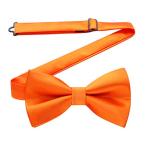 [HISDERN] orange бабочка галстук мужской одним движением одноцветный bow Thai шелк свадьба исполнение . крюк тип простой установка и снятие party подарок By BR-04