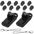 Seltureone2+10セットGarmin(ガーミン)用変換アダプター（2個）L型 Type-C対応 + 防塵プラグ 充電ポート用（10