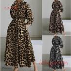 ワンピースロングワンピース春秋服シャツワンピースレディース長袖ゆったり体型...