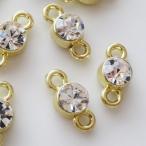 アクセサリーパーツ 金属パーツ  シンプルな小さなストーンコネクター 4個