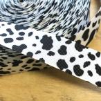 牛柄 ダルメシアン プリント リボン 25mm 1ヤード