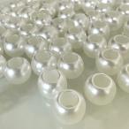 ショッピングビーズ 60個 10mm 大穴 プラスチック パール ビーズ