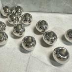 12個 14mm 大穴 プラスチック ビーズ シルバー