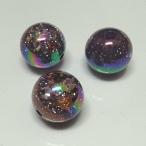 1個 16mm ラメ 金箔 宇宙 ビーズ パープル