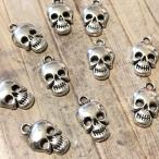 ショッピングスカル かわいい スカル チャーム シルバー 10個セット