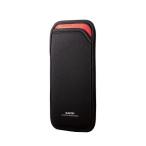 ELECOM P-05SNCBK スマートフォン用スリップインポーチ/ 背面ポケット付き/ Lサイズ/ ブラック