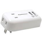 カシムラ TI-173 2口電源コンセント Aタイプ 2USB 2.1A 国内・海外兼用 (ホワイト)