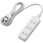 ELECOM T-ST02-22420WH ほこりシャッター付き電源タップ/ 4個口/ 2m/ ホワイト