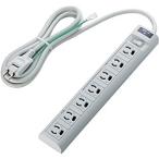 ELECOM T-T05-3720LG/RS RoHS指令 3ピン対応タップ/ 7個口/ マグネット付/ 雷ガード/ スイッチ連動/ 2.0m/ グレー
