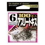 ささめ針 アスリートキス 12ＰＡＳ 6号 100本入 赤
