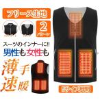 ヒーターベスト 電熱ベスト フリース 超軽量 密着 電熱ジャケット インナー USB給電式 加熱ベスト レディース メンズ バッテリー バイク スーツ