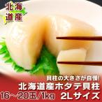 ホタテ貝柱 1kg 送料無料 ほたて貝柱 北海道 帆立貝柱 2Lサイズ (16から20玉入) 北海道産 ほたて 貝柱 生食用 玉冷 刺身 ホタテ 刺し身 箱入 魚介類 海産物 貝類