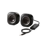  Elecom MS-P08A2BK PC динамик проводной звук φ3.5mm источник питания AC адаптор маленький размер стерео максимальная мощность 6W(3W+3W) усилитель встроенный 