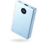 エレコム DE-C86-10000BU モバイルバッテリー 半固体Li電池 残量表示 35W 10000mAh USB-C×2 USB-A ブルー