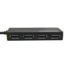 USBハブ 3.0 4ポート ハブ USB3.0 ウルトラスリム 高速ハブ 小型 軽量 コンパクト バスパワー ブラック USB 電源不要 USB