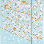  furoshiki .... эко-сумка почтовая доставка бесплатная доставка 50cm.....Adeline Klam[ с лентой ] Sakura голубой серый сделано в Японии 
