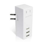  Elecom USB ответвление /USB женский ×3/AC×1/ ширина ../2.1A/ белый 