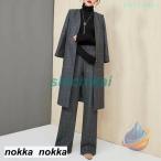 セレモニースーツ セットアップ レデース ワイドパンツ 春 秋 ジャケットゾンチースーツセット スーツパンツ ラシャ セレモニー 入学式 通勤 お洒落 着痩せ 上品