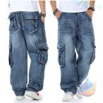  мужской 6 карман Denim брюки-карго большой размер свободно ji- хлеб zonchi- широкий брюки Denim брюки брюки багги довольно большой futoshi . джинсы танцевальный костюм 