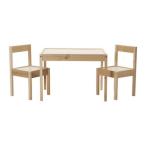 IKEAOriginalLATT子供用テーブルチェア2脚付ホワイトパイン材