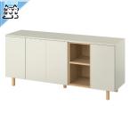 ショッピングikea 【 IKEA - イケア -】LEDAMOT -レーダモット- キャビネット ライトグレーベージュ 150x42x75 cm (605.448.95)