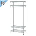 【 IKEA - イケア -】OMAR -オマル- シェルフユニット ハンガーレール付き 亜鉛メッキ 92x50x201 cm スチールシェルフ (805.309.77)