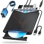 DVD Drive установленный снаружи USB 3.0 DVD CD Type-C персональный компьютер DVD плеер внешний оптика Windows 10 11 Mac micro SD карта видеозапись для магнитофон вписывание считывание брать .