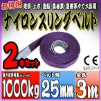 2本セット ナイロンスリングベルト 3m 幅25mm 使用荷重1000kg 1t 吊り 荷締 吊上げ 吊荷 玉掛け 荷物 牽引 ロープ 物流 運搬 流通 車  HRS01P030SET2