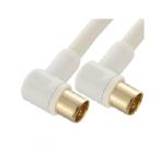 【送料別】OHM（オーム電機）:ANT-C1S4LL-W テレビ接続ケーブル（L型プラグ+L型プラグ/１ｍ/ホワイト）［4K・8K対応］ 497127