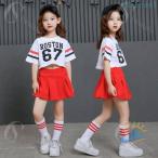 ребенок Cheer девушка костюм танцевальный костюм 2 позиций комплект Kids Cheer девушка костюм Cheer zonchi- девочка Cheer Dance форма hip-hop Dance одежда костюмированная игра Koshien 