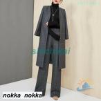 セレモニースーツ セットアップ レデース ワイドパンツ 春 秋 ジャケットゾンチースーツセット スーツパンツ ラシャ セレモニー 入学式 通勤 お洒落 着痩せ 上品