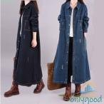 ジャケット レディース 秋物 シャツワンピース ロング丈 デニムジャケットゾンチー長袖 アウター ロングシャツ 羽織り ポケット しっかり おしゃれ