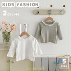  Kids блуза tops оборка воротник воротник имеется блуза baby рубашка девочка cut and sewn zonchi- гонки воротник длинный рукав детская одежда длинный рукав t рубашка воротник имеется Корея ребенок одежда "дышит" 