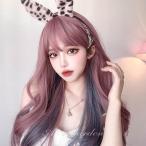 フルウィッグ メッシュ 長髪 ロリータ風 原宿風 日常 巻き毛 ゆめかわ 前髪あり ピンク ブルー 水色 可愛い 耐熱ウィッグ 小顔効果抜群