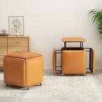 ショッピング省スペース スツール 5in1 省スペース オットマン 低反発 記憶フォーム PU革 コンパクト 足置き 踏み台 ステップ 玄関 多機能 リビング　防撥水