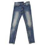 ショッピングダメージ ミニマル mnml M12 DENIM STRETCH BLUE/ブルー デニム パンツ クラッシュ ダメージ リペア