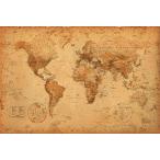 アンティーク スタイル 世界地図 ポスター　WORLD MAP antique style(110105)