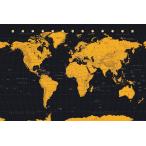 世界地図　 ポスター　（ゴールド）　World Map Gold World Map(161007)