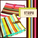 母子手帳ケース　Ｗポーチ　ストライプ　Ｍサイズ