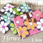 母子手帳ケース　Ｗポーチ　フラワー Ｌサイズ