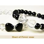ハートリボン・ブレスレット/ロンデル飾り天然石パワーストーン ネコポス発送 CP5