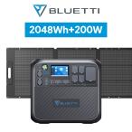 BLUETTI ポータブル電源 ソーラーパネル セットAC200MAX+200W 大容量 蓄電池 家庭用 2000Wh リン酸鉄リチウムイオン 拡張 電動工具 容量増設 発電機 防災グッズ